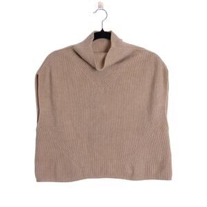 BY ANTHROPOLOGIE Oversized Ribbed 100% Cashmere Sweater Vest Neutral Women's XS